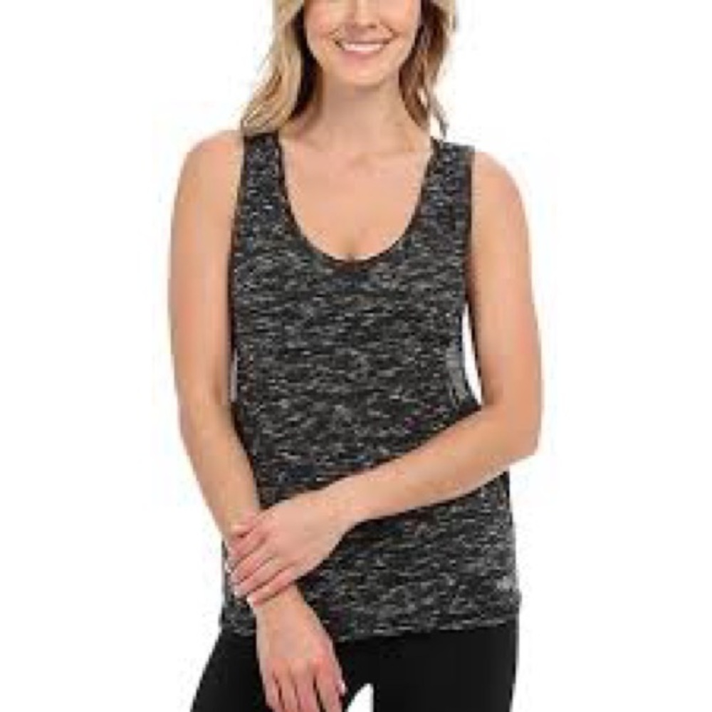 Alo Yoga Women's Marina Marbled Black And Gray Tank Size Large